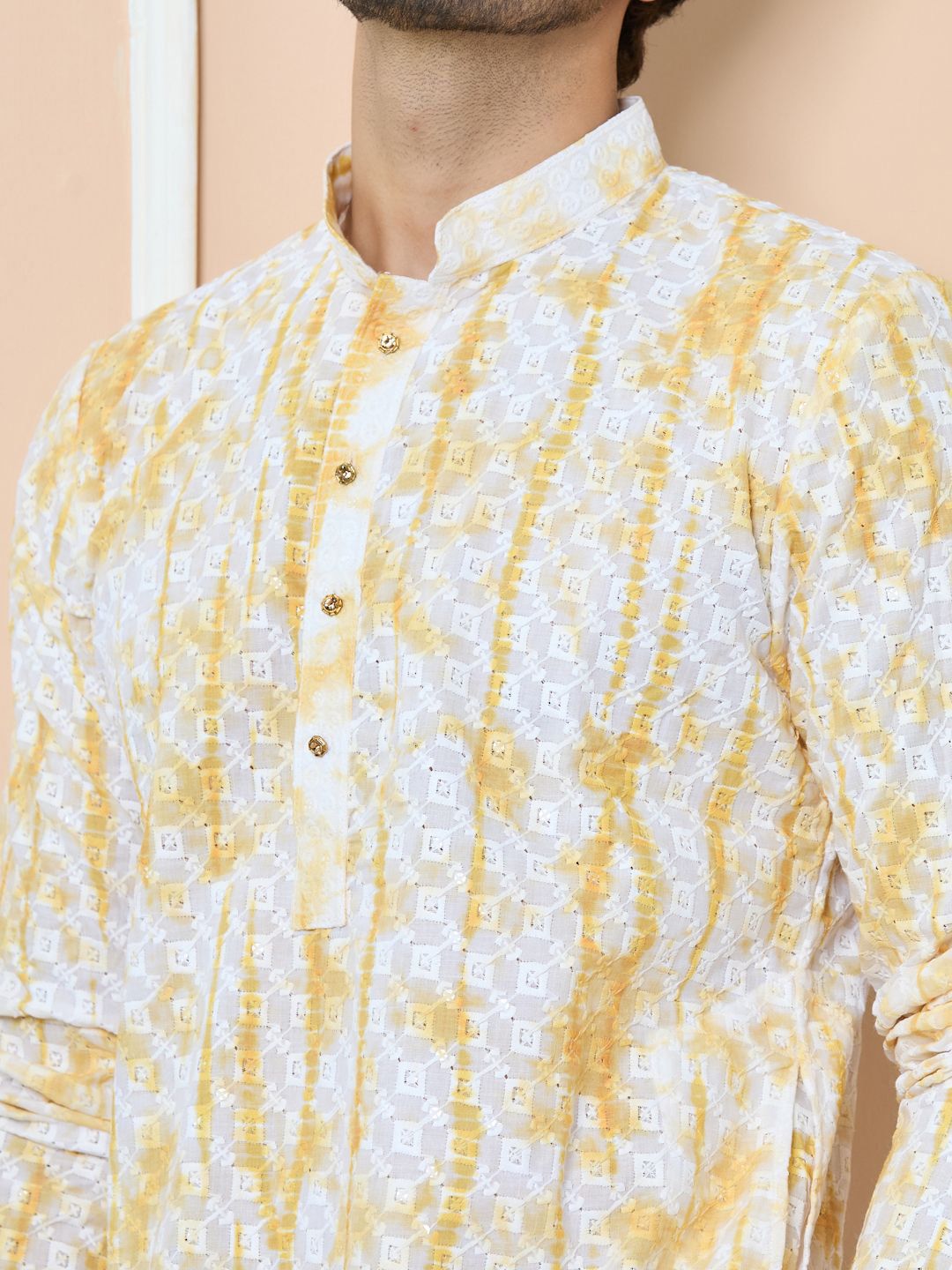 See Designs Men Ethnic Motifs Embroidered Regular Thread Work Pure Cotton Kurta with Pyjamas