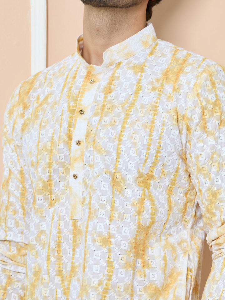 See Designs Men Ethnic Motifs Embroidered Regular Thread Work Pure Cotton Kurta with Pyjamas