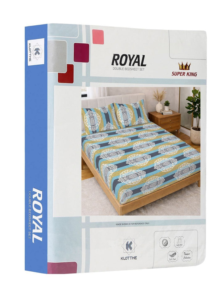 KLOTTHE Multi Floral  300 TC Super King Fine Bedsheets