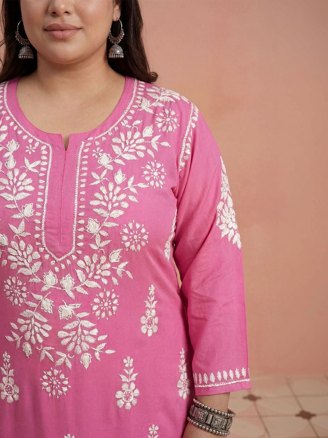 Rumah Wanita Chikankari Sulam Kurta Chikankari
