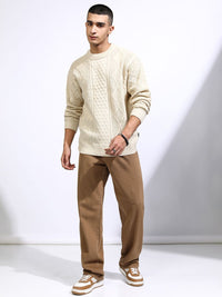 HIGHLANDER Men Cable Knit Pullover Sweaters