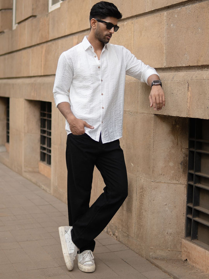 Powerlook SS25 Structure Vertical Striped Casual Shirt