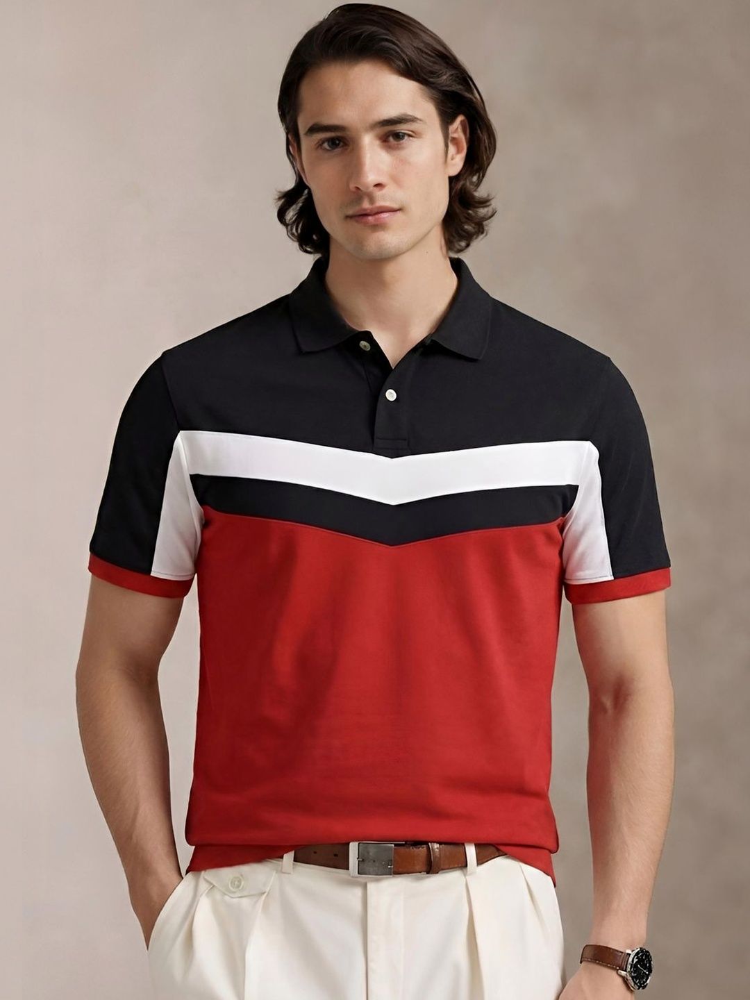 Baju-T Kolar Polo Berkolar ADRO Lelaki