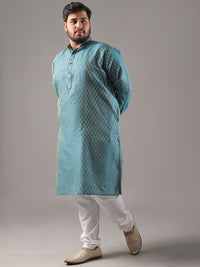 SOJANYA PLUS Plus Size Men Ethnic Motifs Woven Design Straight Kurta With Pyjamas