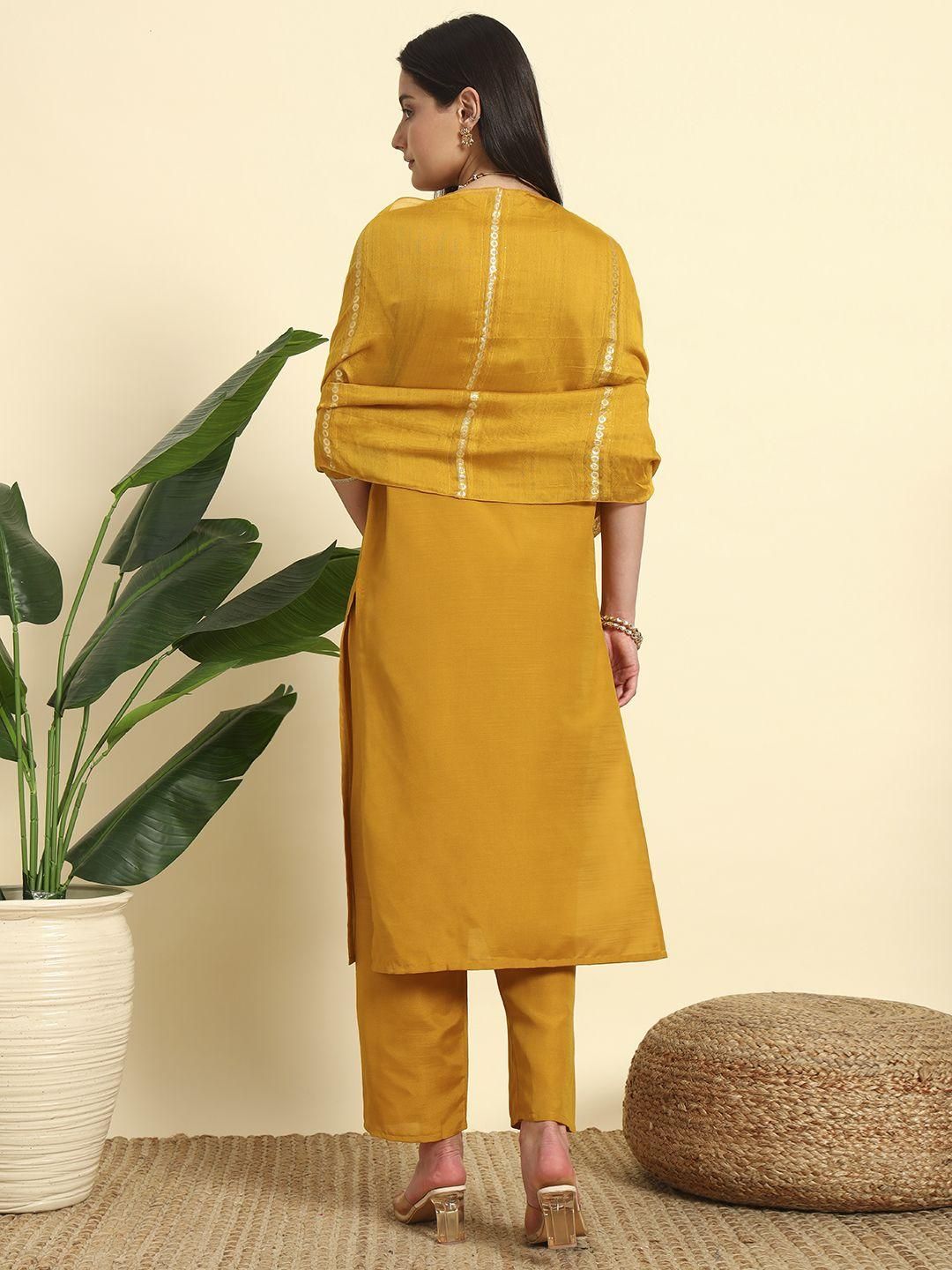 KALINI Women Embroidered A-Line Kurta Set