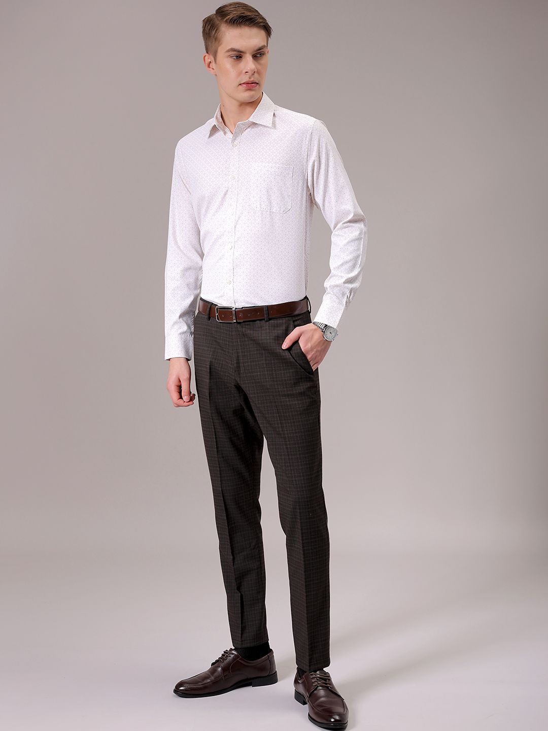 The Indian Garage Co. X Luxe Men Slim Fit Opaque Printed Formal Shirt