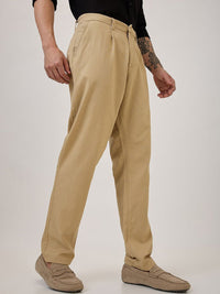 SPYKAR Men Cotton Pleated Regular Trousers