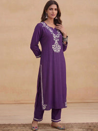 House of Chikankari Women Regular Chikankari Kurta with Trousers