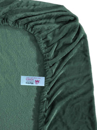 Myntra Elegant Homes Green Solid Fitted 300 TC Wool Single Bedsheet with 1 Pillow Covers