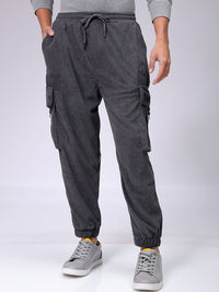 The Indian Garage Co Men Textured Loose Fit Joggers Trousers