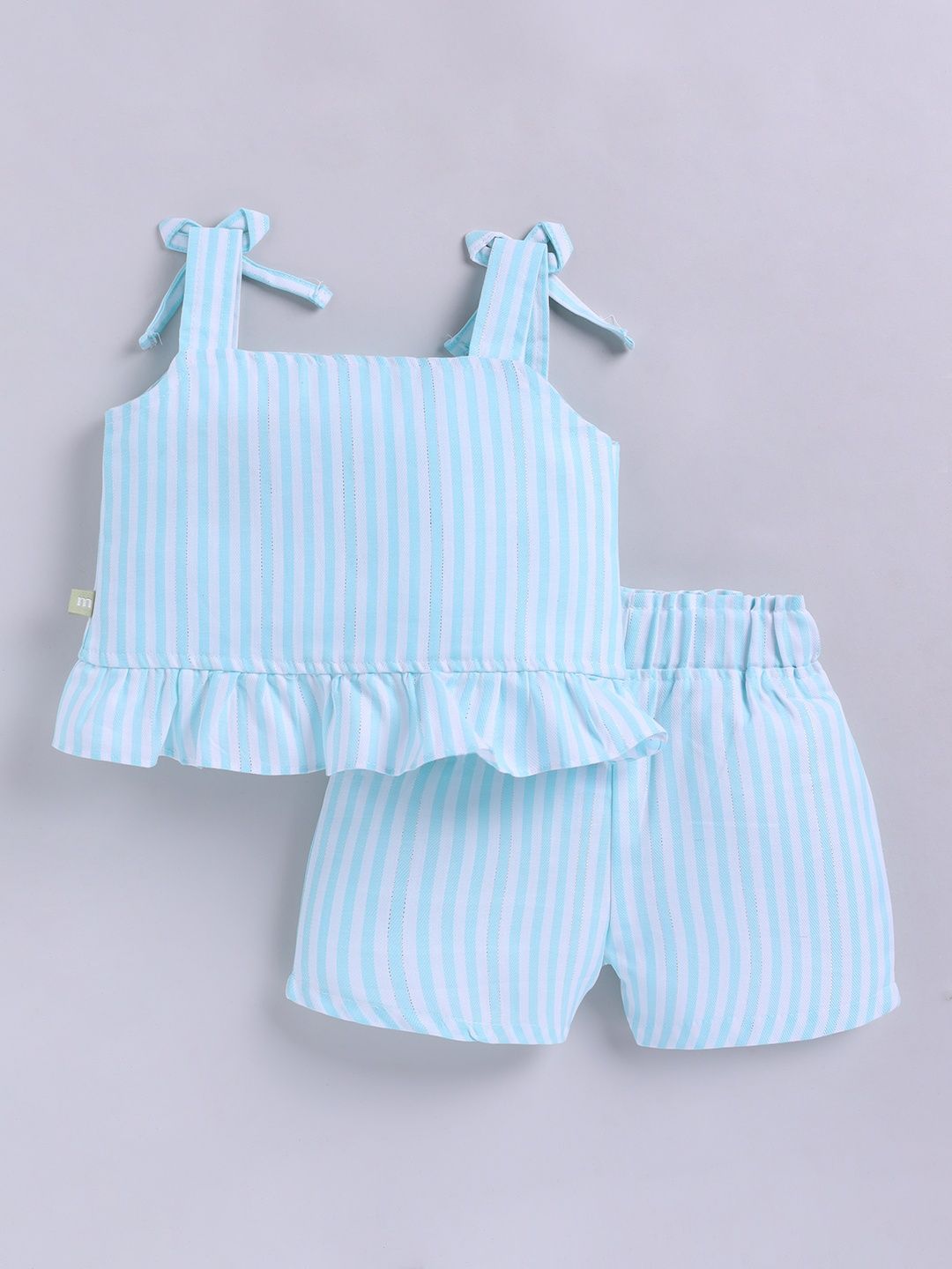 Moms Love Infant Girls Cotton Striped Top with Shorts