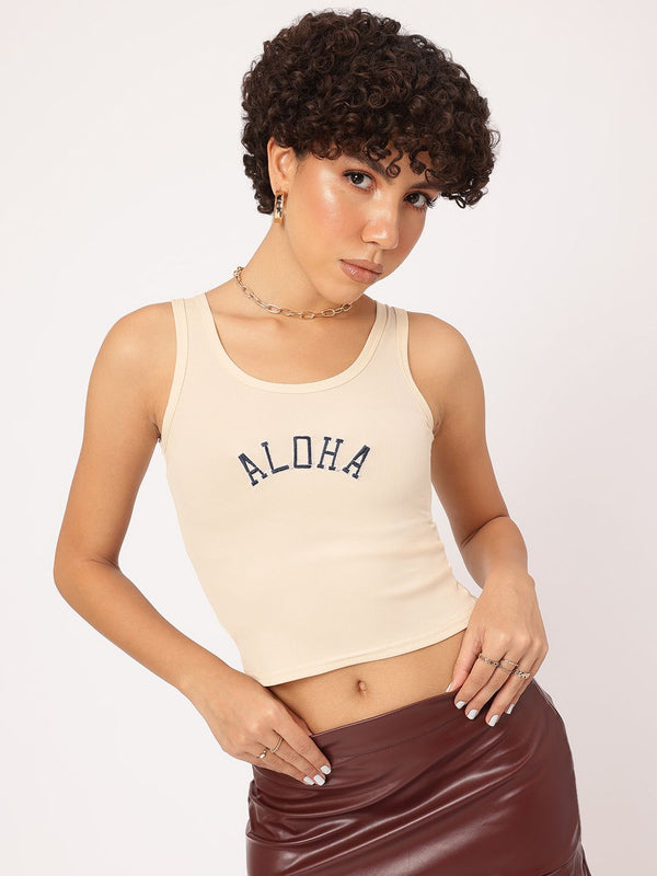 DressBerry Wordy Wonder Ribbed-Ready Street Style Top