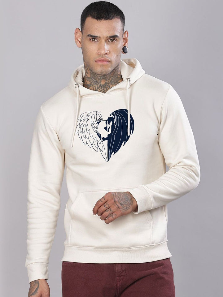 ADRO Lelaki Graphic Printed Hod Cotton Pullover Sweatshirt