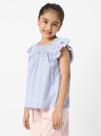 Nauti Nati Striped Bell Sleeve Cotton Top