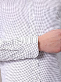 The Indian Garage Co. X Luxe Men Cutaway Collar Micro Ditsy Printed Slim Fit Formal Shirt