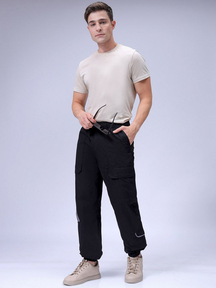 The Indian Garage Co Men Relaxed Fit Pure Cotton Utility Cargo Jogger