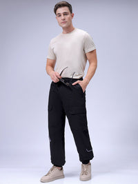 The Indian Garage Co Men Relaxed Fit Pure Cotton Utility Cargo Jogger