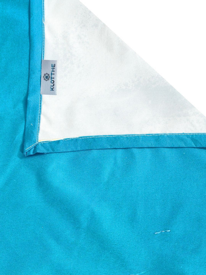 KLOTTHE Blue Floral Printed 400 TC Cadar King Superfine