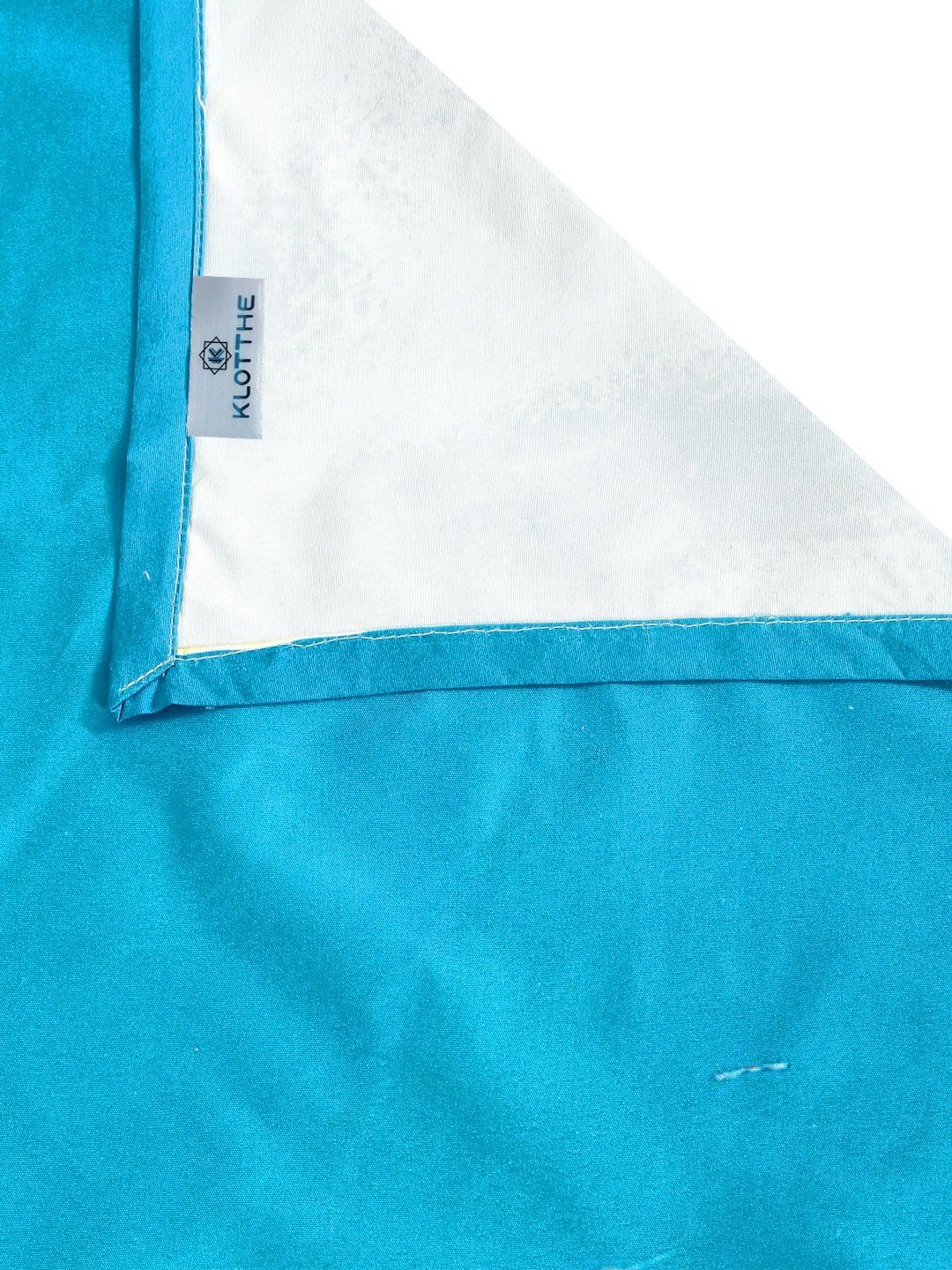 KLOTTHE Blue Floral Printed 400 TC Cadar King Superfine