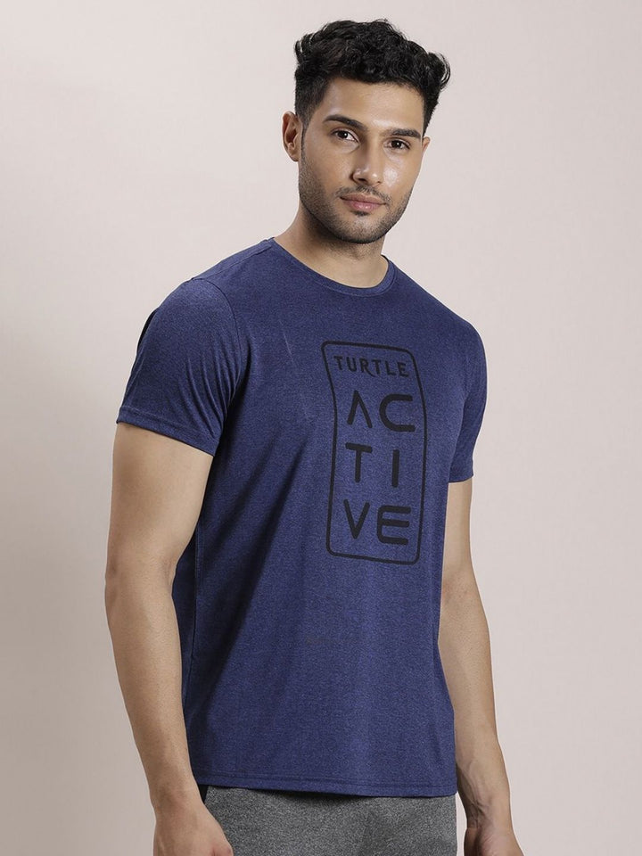 Turtle Men Typography Printed Round Neck Slim Fit T-shirt