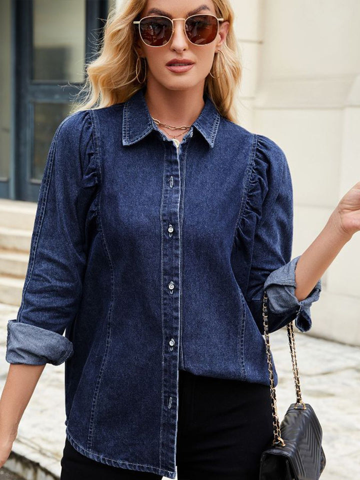 all about you Women Oversized Fit Solid Spread Collar Cotton Casual Shirt