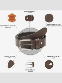 Teakwood Leathers Men Textured Leather Formal Belt