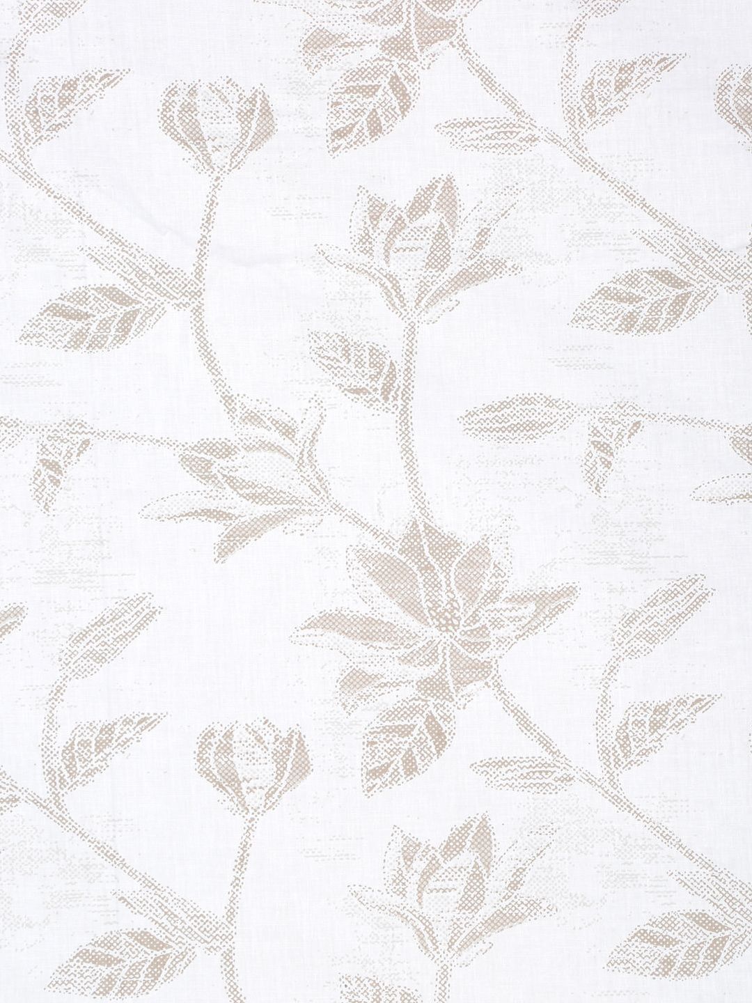 KLOTTHE White Floral Printed Fitted 400 TC Cotton Super King Bedsheet With 2 Pillow Covers