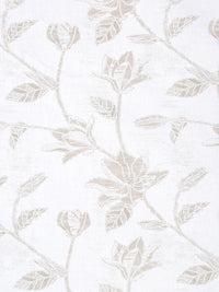 KLOTTHE White Floral Printed Fitted 400 TC Cotton Super King Bedsheet With 2 Pillow Covers