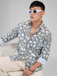 VASTRADO Men Classic Cutaway Collar Floral Printed Slim Fit Casual Shirt