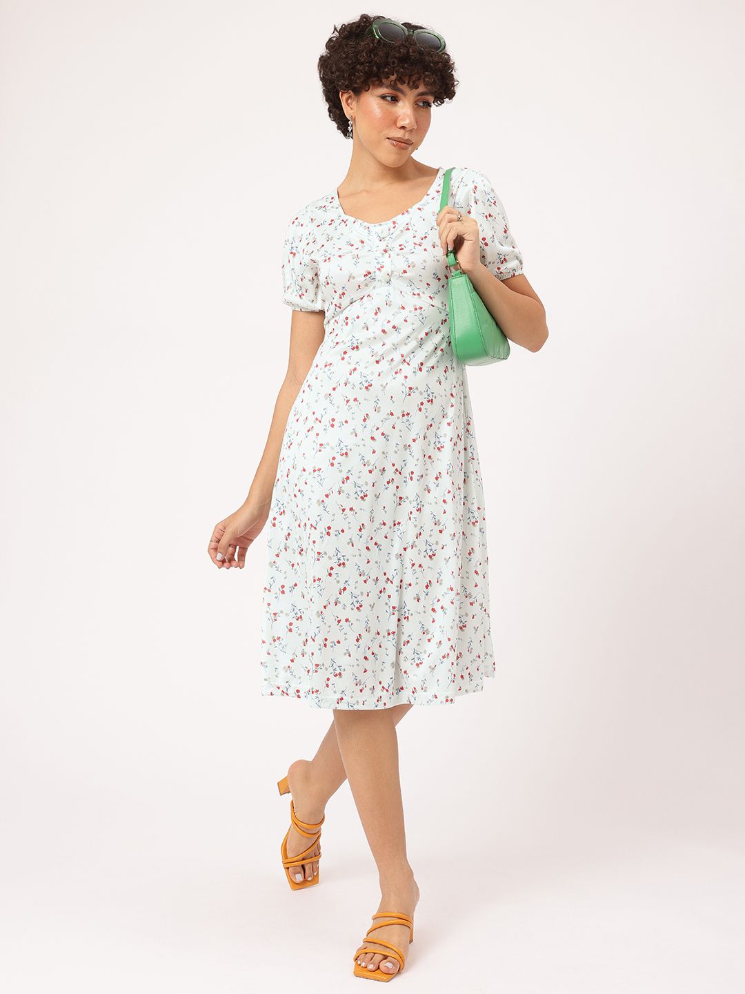DressBerry Spring Blossom Floral Empire Midi Dress