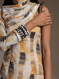 Mamicha Print Slit Sleeve Georgette Maxi Midi Dress