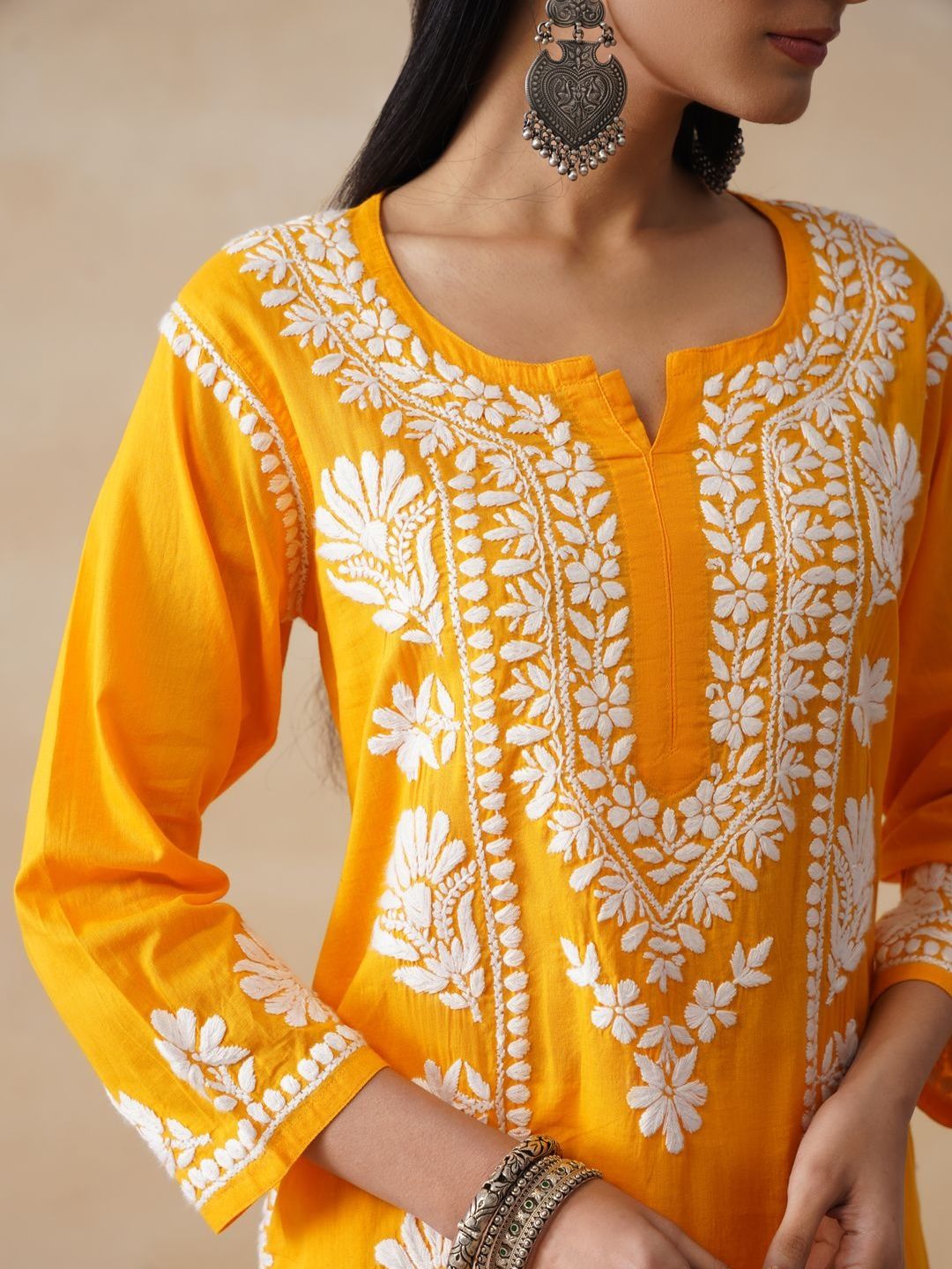 House of Chikankari Women Embroidered Chikankari Kurta