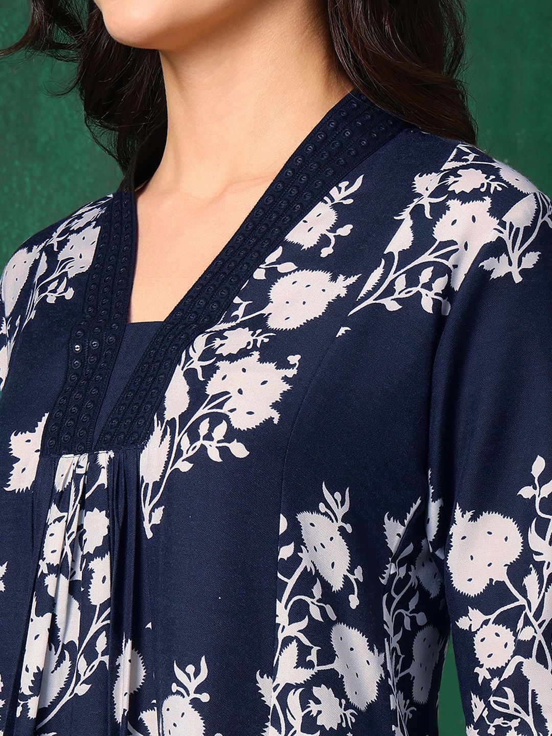 KALINI Women Floral Printed Regular Mirror Work Kurta with Palazzos & With Dupatta
