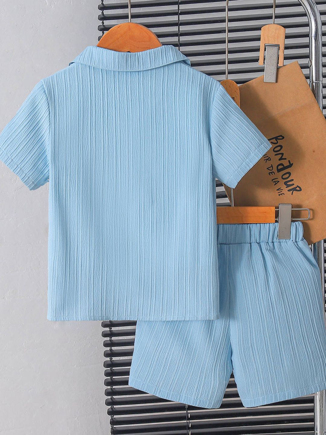 YK Boys Striped Shirt & Shorts Clothing Set