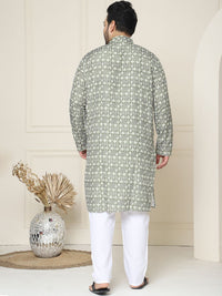 SOJANYA PLUS Floral Printed Mandarin Collar Pure Cotton Straight Kurta with Pyjamas