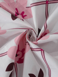 Myntra Elegant Homes White Floral Polycotton 300 TC Single Fine Bedsheet with a Pillow Cover-89 x 59 inches