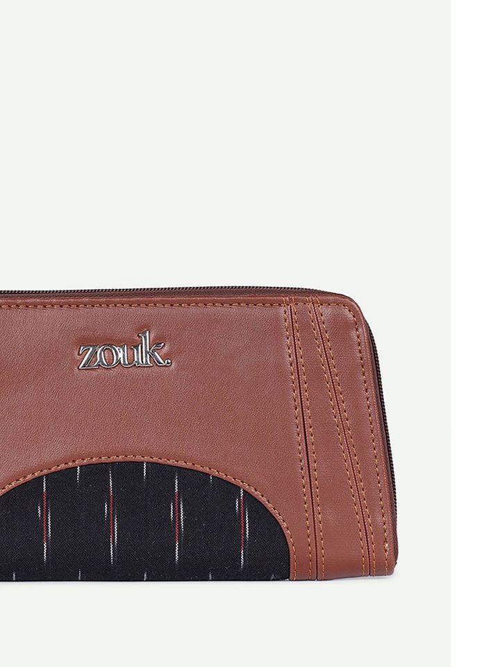 ZOUK Women Ethnic Motifs Printed Leather Zip Around Wallet