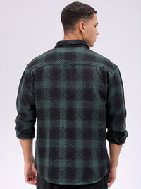 The Indian Garage Co Men Relaxed Fit Textured Checked Resortwear Shirt