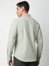 VASTRADO Men Classic Cutaway Collar Textured Slim Fit Casual Shirt
