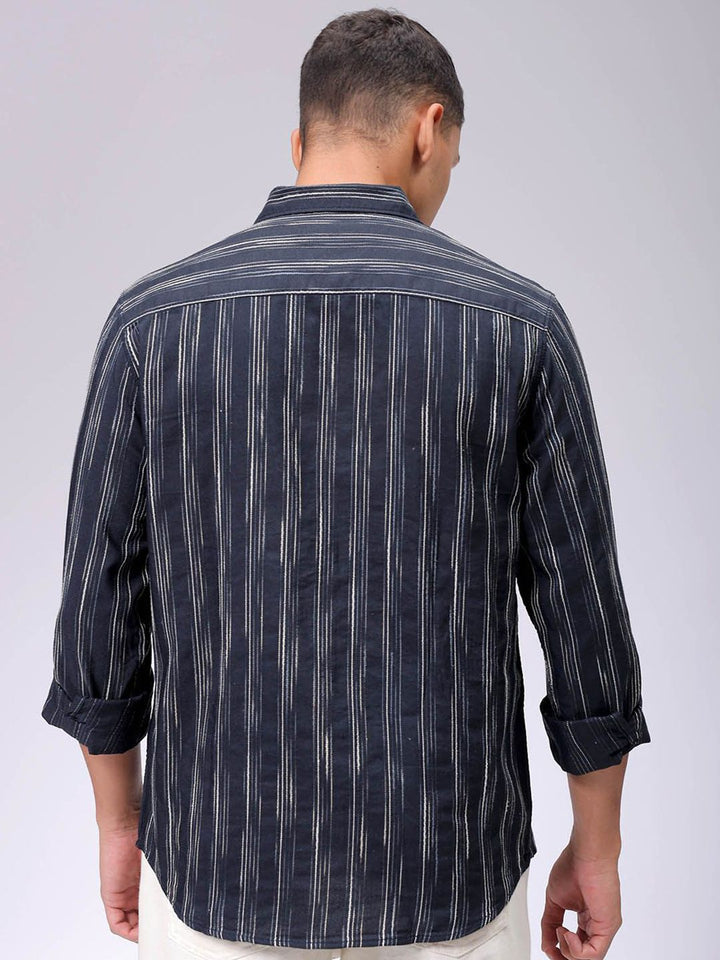 The Indian Garage Co Men Slim Fit Multi Stripes Opaque Striped Casual Shirt