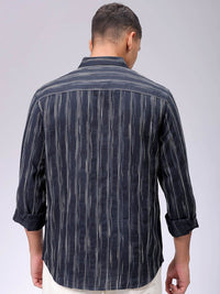 The Indian Garage Co Men Slim Fit Multi Stripes Opaque Striped Casual Shirt