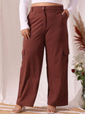 CURVY STREET Women Relaxed Straight Fit Cargos Trousers