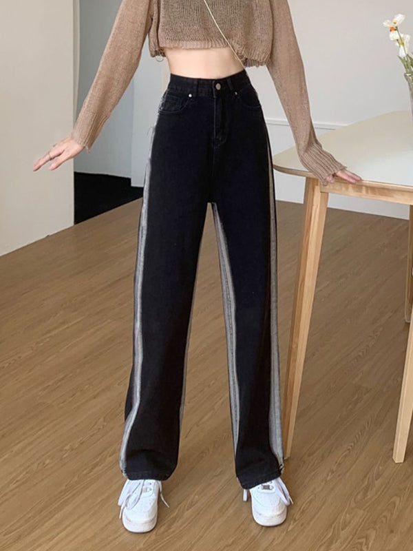DressBerry Women Straight Fit with Side Striped Jeans
