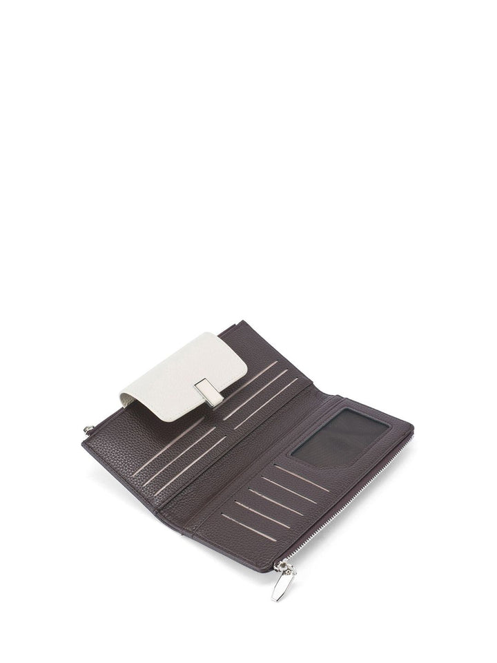 Lino Perros Women Buckle Detail Two Fold Wallet with SIM Card Holder