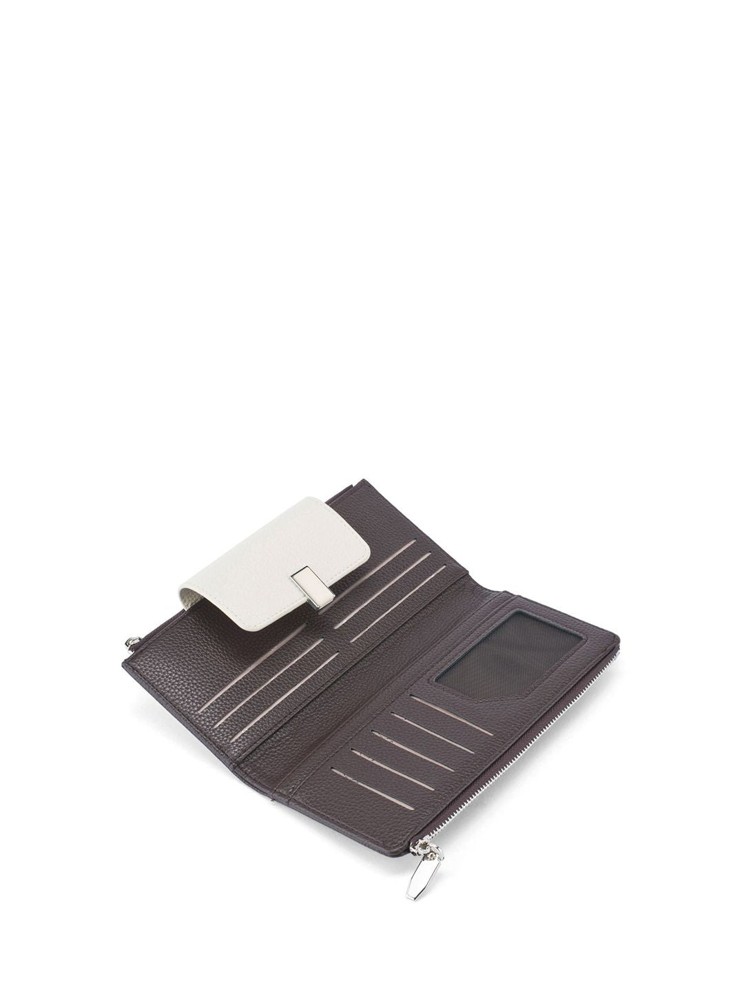 Lino Perros Women Buckle Detail Two Fold Wallet with SIM Card Holder