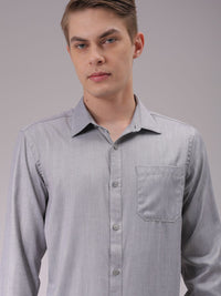 The Indian Garage Co. X Luxe Men Cutaway Collar Solid Slim Fit Formal Shirt
