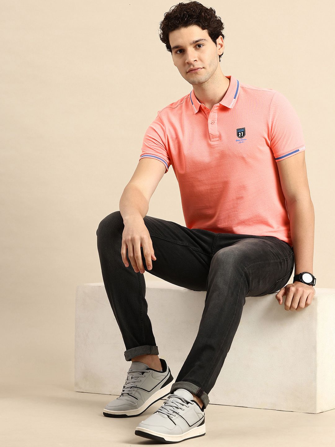 Being Human Polo Collar Pure Cotton T-shirt