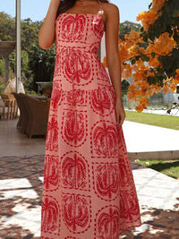 all about you Women Tropical Print Halter Neck Maxi Dress
