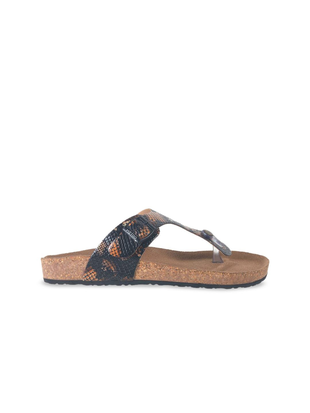 Metro Women Textured Tassels Open Toe Flats