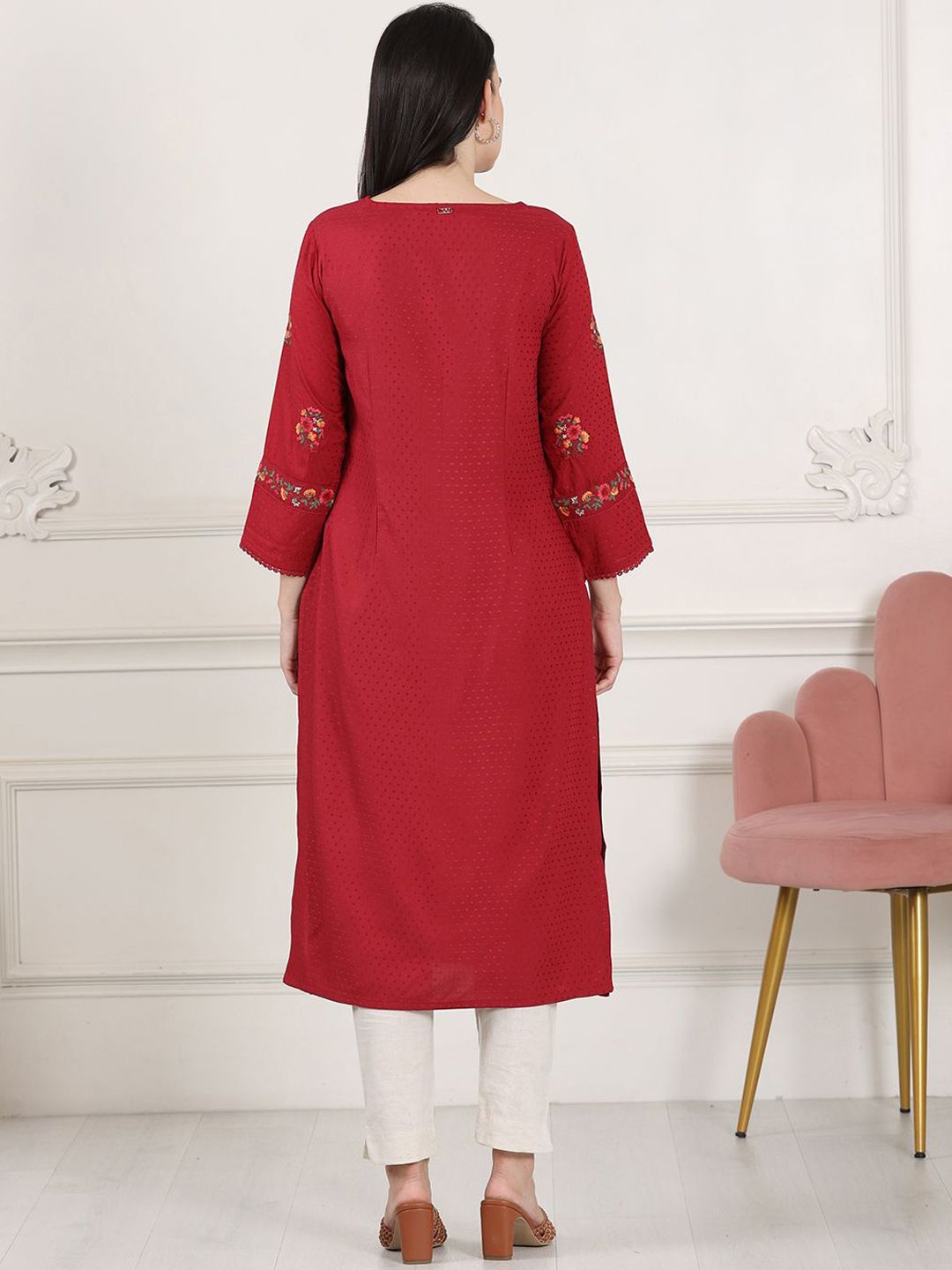 W Women Embellished Sequinned Kurta